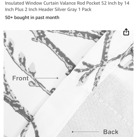 4 window curtain valances - silver & white tree branch design - Picture 10 of 12